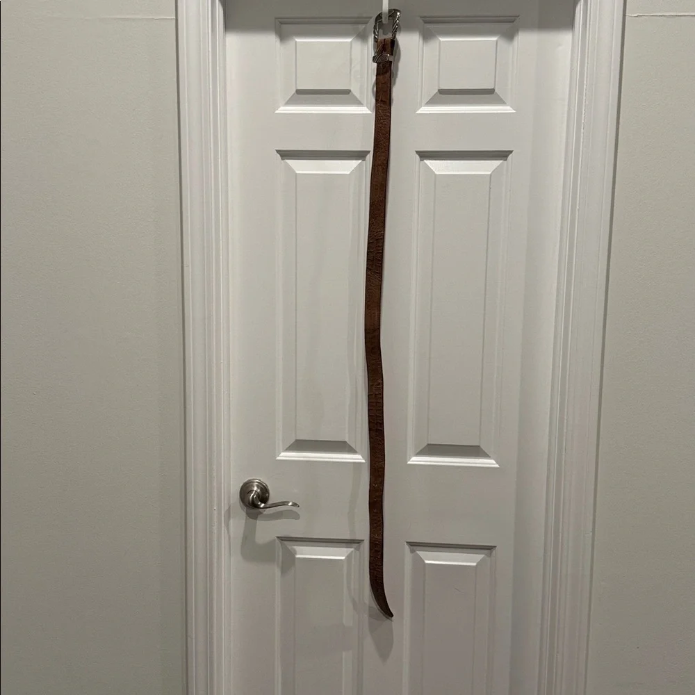 Luchesse Classic Croccodile belt size 44 silver buckle cowboy - Picture 8 of 12